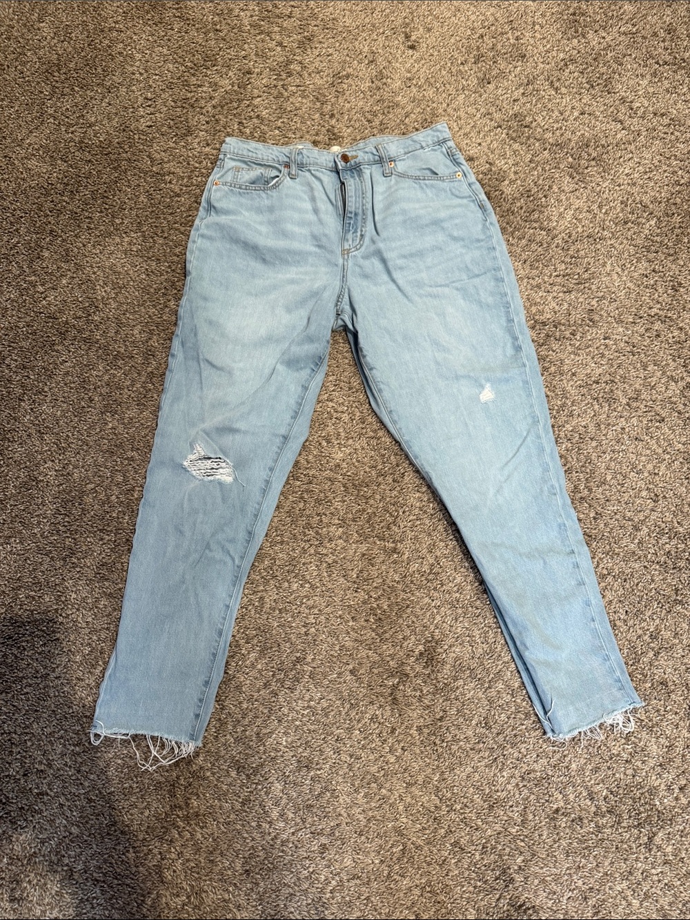 Light Wash High Waisted Distressed Women's Jeans